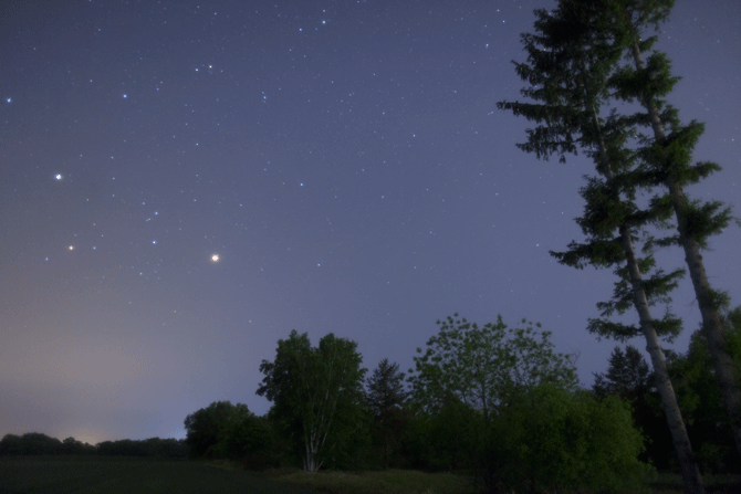 星空撮影④　星と木々